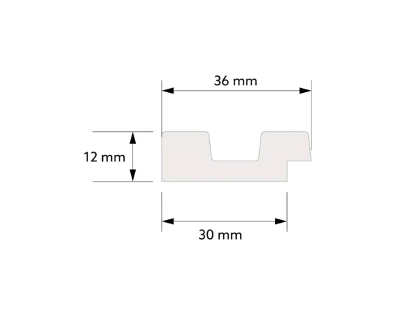 Zakończenie lewe lameli L0103LT Stretto Dąb Szary 200 cm