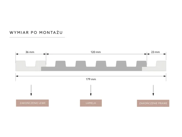 Zakończenie lewe lameli L0106L Stretto Dąb Klasyczny 270 cm
